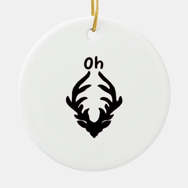 Oh Deer Artistic Clean Style Keramik Ornament (Vorne)