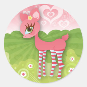 Oh, Deer! Aufkleber für die rosa Liebe