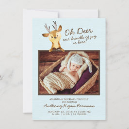 Oh Deer Baby Boys Foto Geburtsankündigung Ankündigung