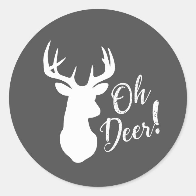 Oh Deer Baby Dusche Pink Runder Aufkleber (Vorderseite)