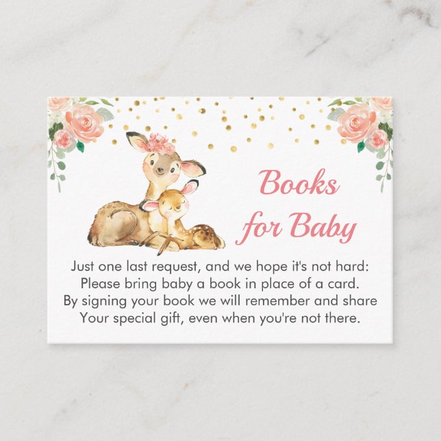 Oh Deer Baby Dusche Sprinkle Girl Buy Request Begleitkarte (Vorderseite)
