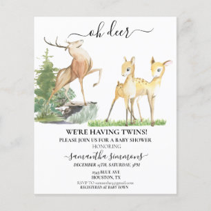 Oh Deer Baby Dusche Twins Wasserfarbe