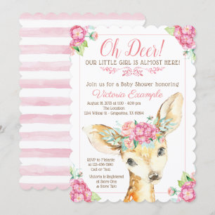 Oh Deer Baby Girl Duwer Einladungen