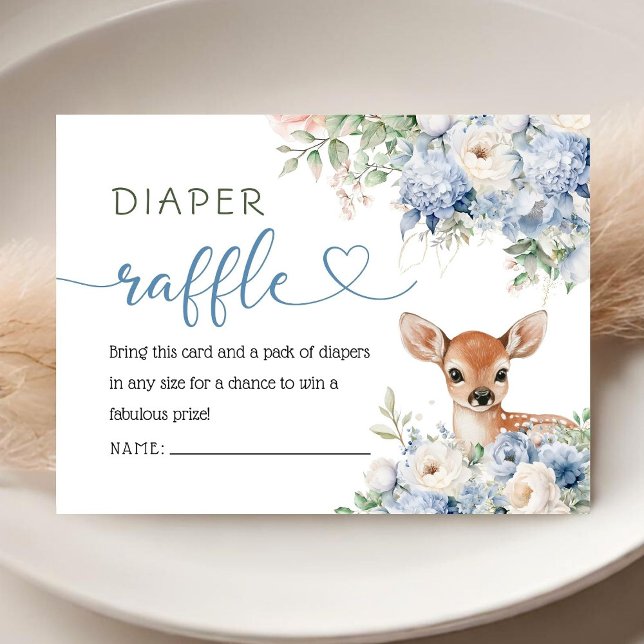 Oh Deer Baby Shower Boy Diaper Raffle  Begleitkarte (Von Creator hochgeladen)