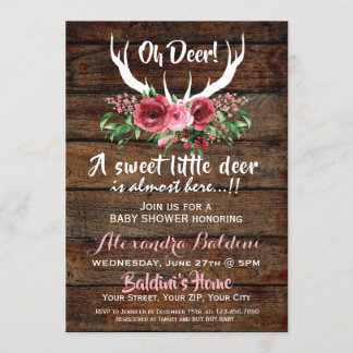Oh Deer Baby Shower Einladung