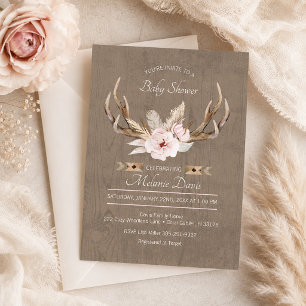Oh Deer Baby Shower Einladung – Woodland Floral W