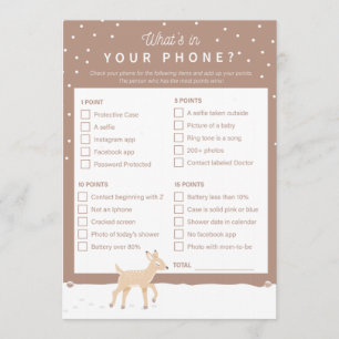 Oh Deer - Baby Shower Game - Was in Ihrem Telefon? Programm