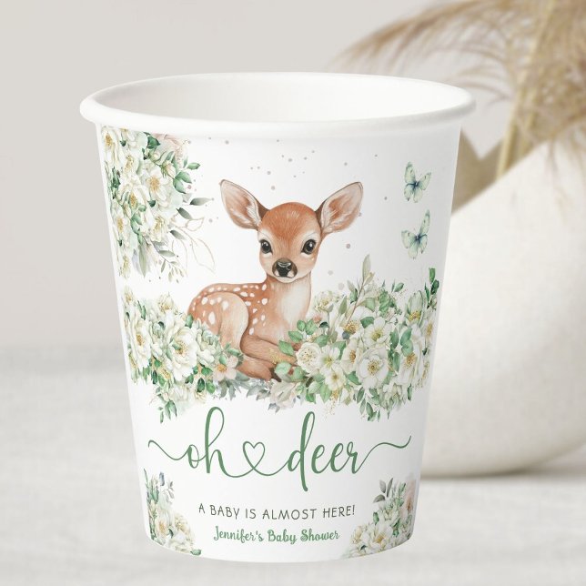 Oh Deer Baby Shower Geschlechtsneutral Pappbecher (Von Creator hochgeladen)