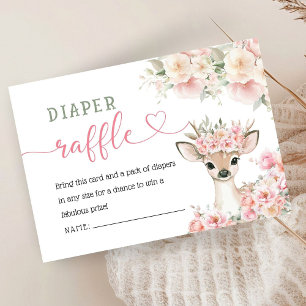 Oh Deer Baby Shower Pink Windel Raffle  Begleitkarte