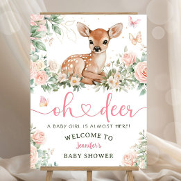 Oh Deer Baby Shower Willkommensschild Schaumstoffp