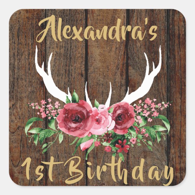 Oh Deer Birthday Favor Sticker (Vorderseite)
