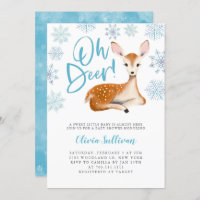 Oh Deer Blue Winter Baby Dusche