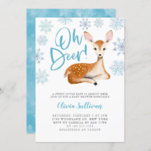 Oh Deer Blue Winter Baby Dusche