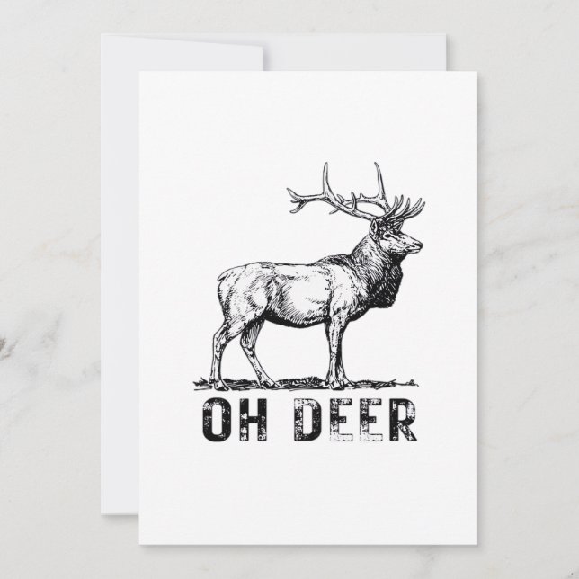 Oh Deer Bold Graphic Expression Feiertagskarte (Vorderseite)