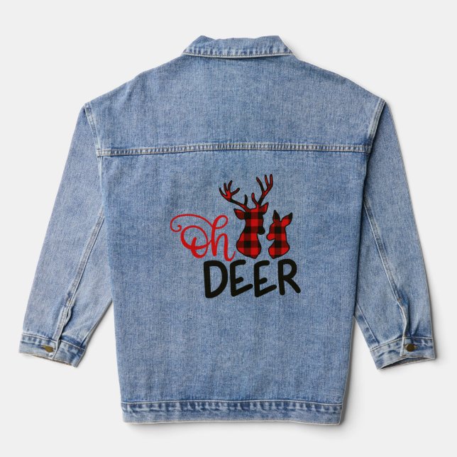 Oh Deer Bufallo Kariert Jeansjacke (Rückseite)