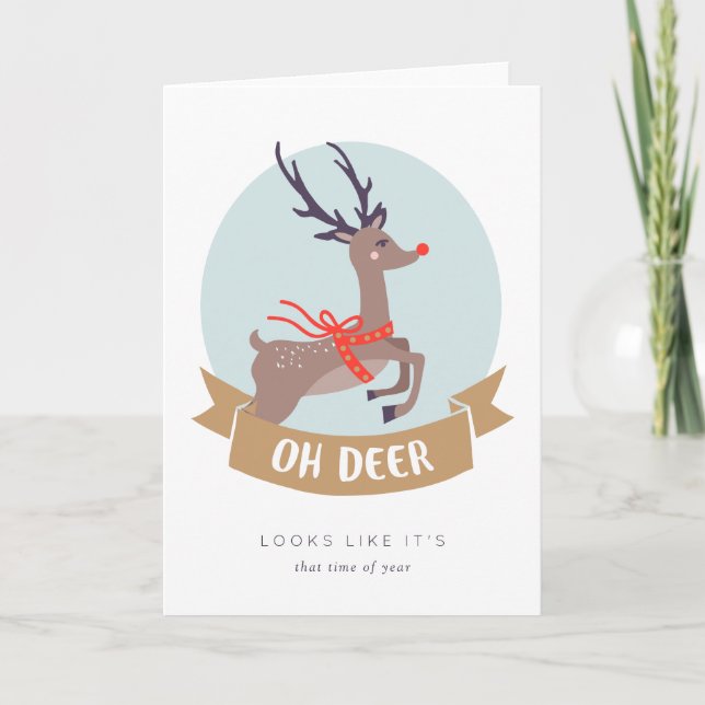 Oh Deer Christmas Card Feiertagskarte (Vorderseite)