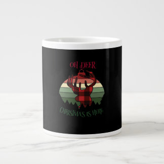 Oh Deer Christmas Is Here Joyful Aesthetic  Jumbo-Tasse