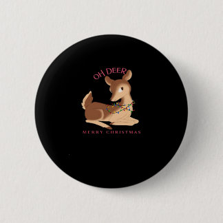Oh Deer Christmas Modern Design  Button