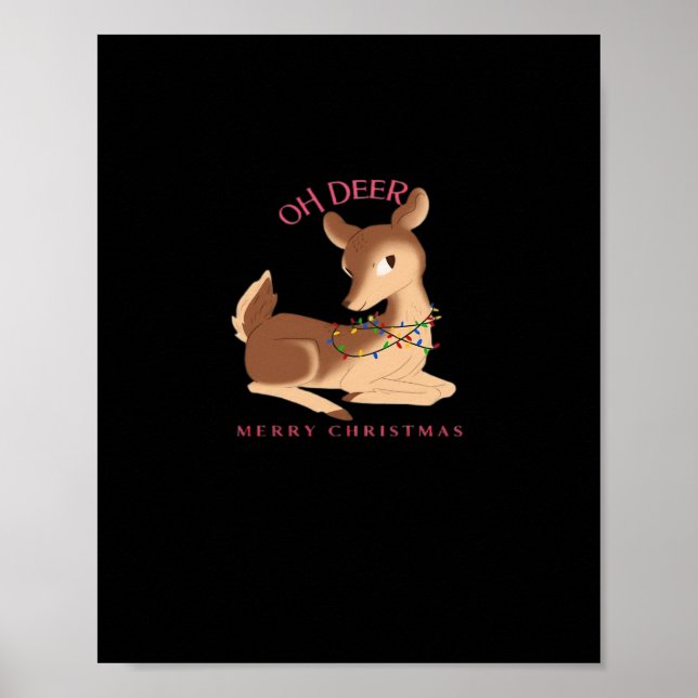 Oh Deer Christmas Modern Design  Poster (Vorne)