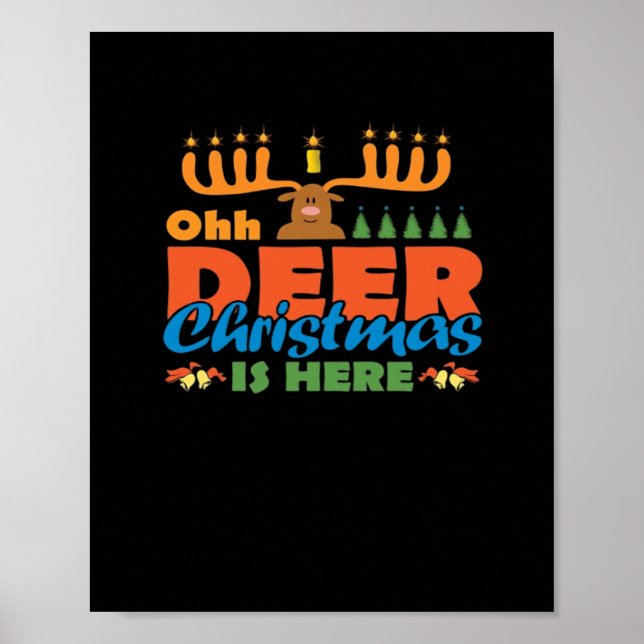 Oh Deer Christmas Too Classic Holiday Style  Poster (Vorne)