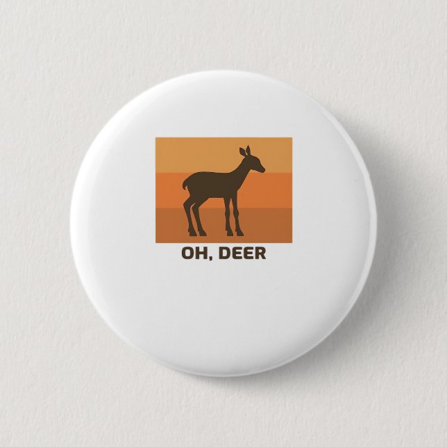 Oh Deer Classic Simple Design  Button (Vorderseite)