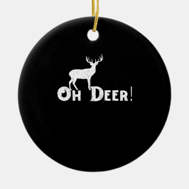 Oh Deer Clean Graphic Style Keramik Ornament (Vorne)