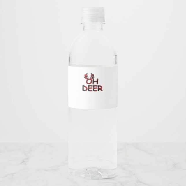 Oh Deer Clean Layout  Wasserflaschenetikett (Vorderseite)