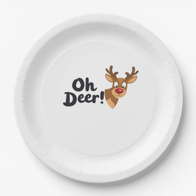 Oh Deer Clean Minimal Seeing  Pappteller (Vorderseite)