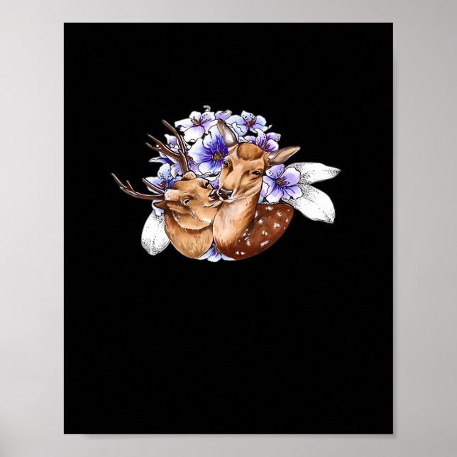 Oh Deer Clean Minimal Style  Poster (Vorne)