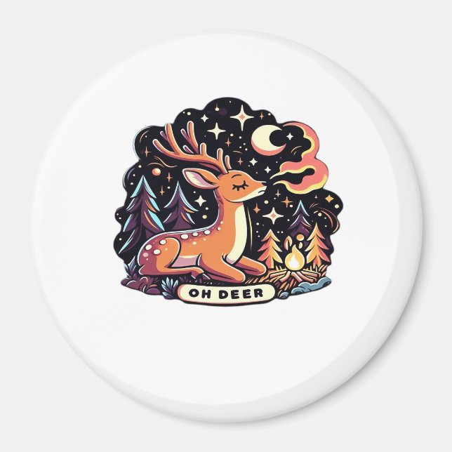 Oh Deer Contemporary Graphic Vibe  Magnet (Vorne)