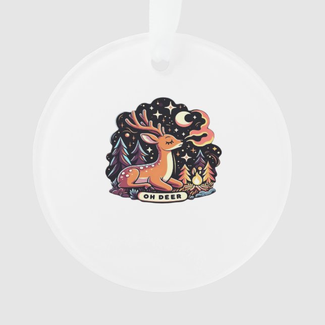 Oh Deer Contemporary Graphic Vibe Ornament (Vorderseite)