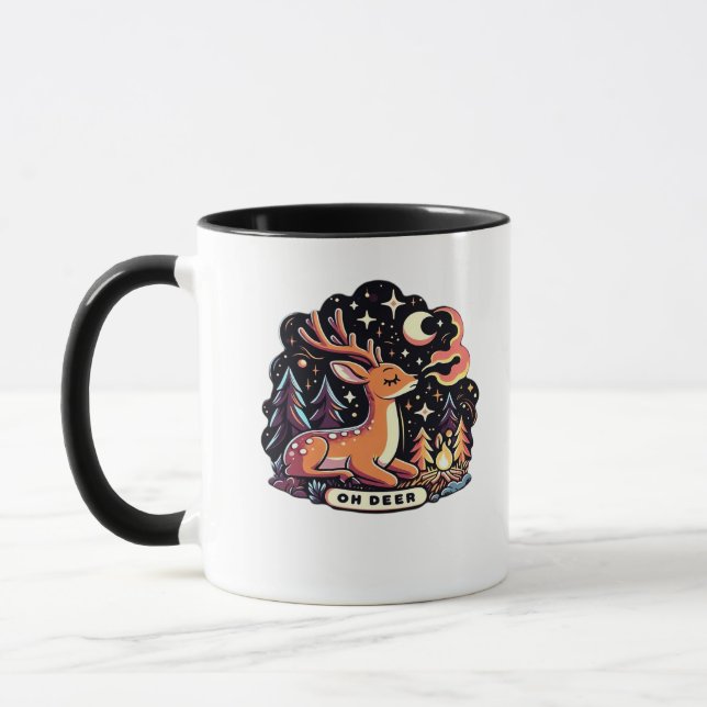 Oh Deer Contemporary Graphic Vibe Tasse (Links)