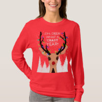 Oh Deer Crazy Year Rentierblume Lichter Weihnachte