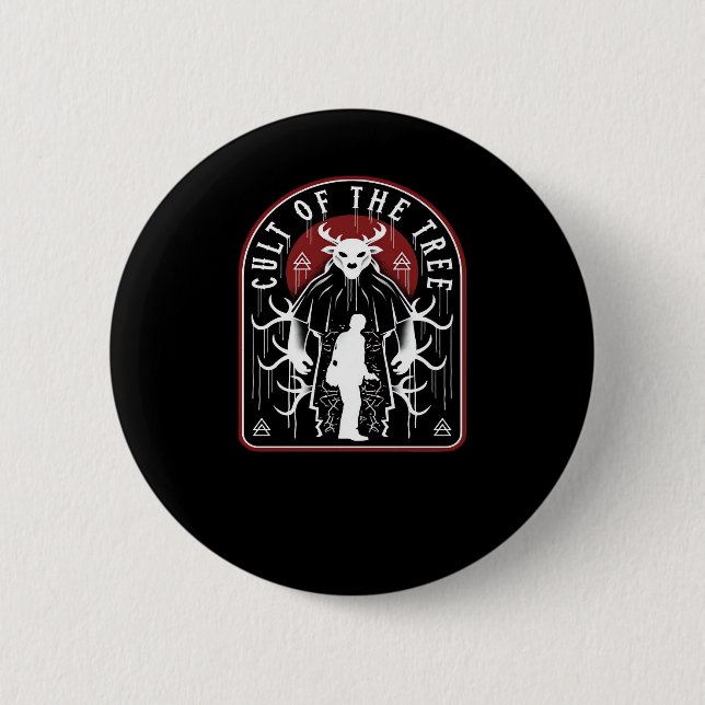 Oh Deer Cult Of The Tree Artistic Style  Button (Vorderseite)