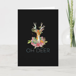 Oh Deer Cute Colorful Deer MinFolded Greeting Card Karte