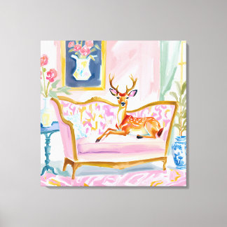 Oh Deer Darling! Dei auf Sofa Leinwanddruck
