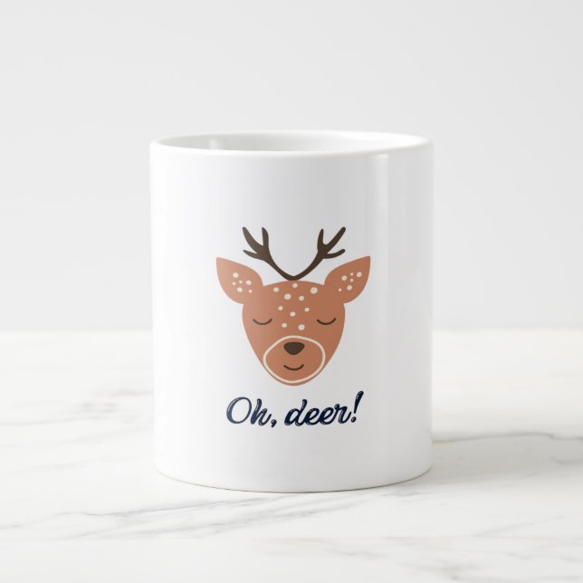 Oh Deer Deer Love Save The Deer Creative Design  Jumbo-Tasse (Vorderseite)