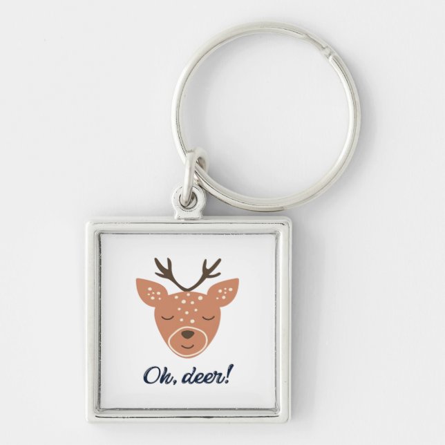 Oh Deer Deer Love Save The Deer Creative Design  Schlüsselanhänger (Vorne)