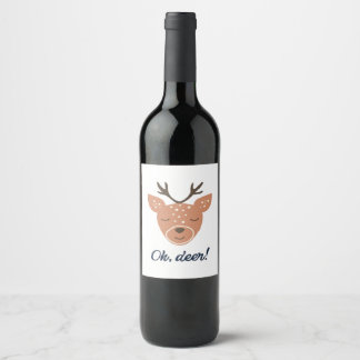 Oh Deer Deer Love Save The Deer Creative Design Weinetikett