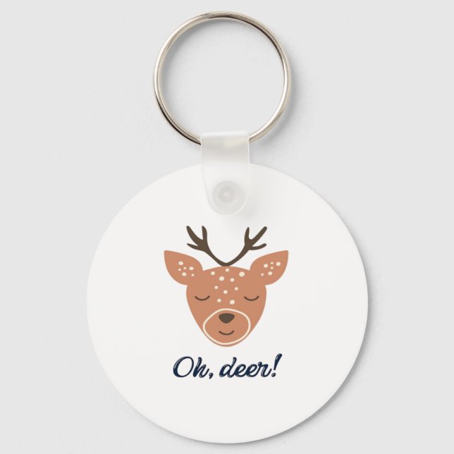 Oh Deer Deer Love Save The Deer Creative DKeychain Schlüsselanhänger (Vorderseite)