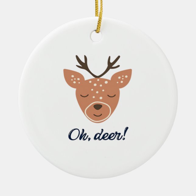Oh Deer Deer Love Save The Deer Creative DOrnament Keramik Ornament (Vorne)