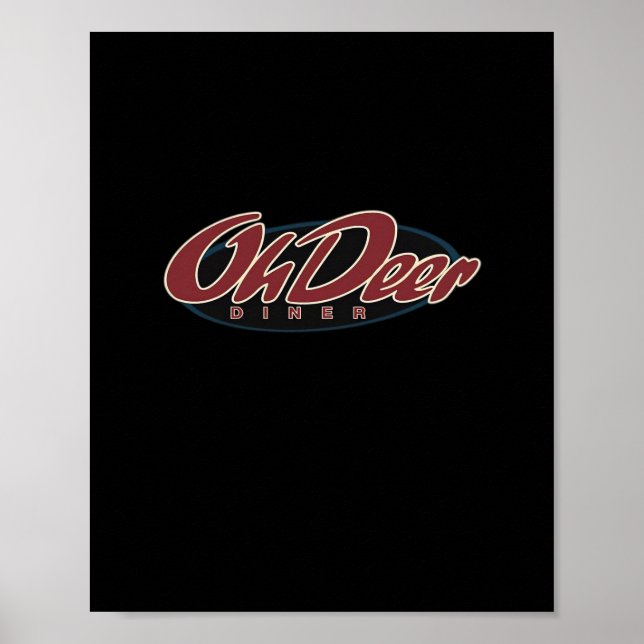 Oh Deer Diner Retro Klassischer Stil Poster (Vorne)