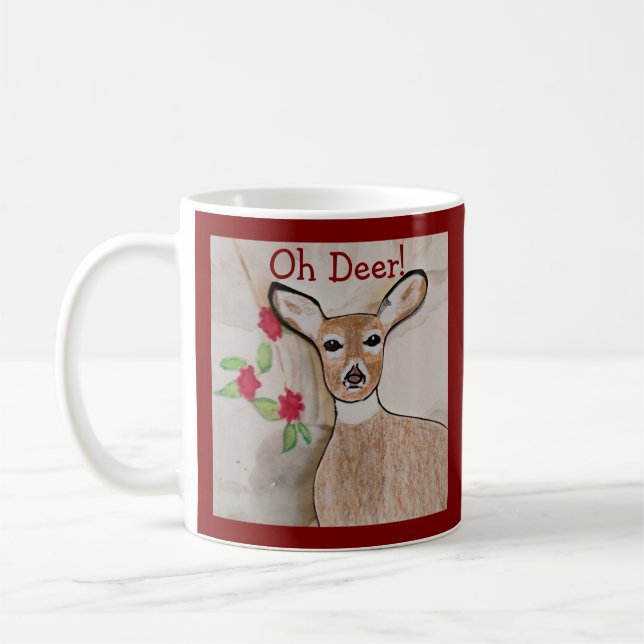 Oh, Deer! Dunkelrot Kaffeetasse (Links)