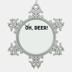 Oh Deer Einfache Ästhetik Schneeflocken Zinn-Ornament