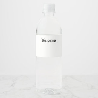 Oh Deer Einfache Ästhetik Wasserflaschenetikett