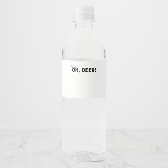 Oh Deer Einfache Ästhetik  Wasserflaschenetikett (Vorderseite)
