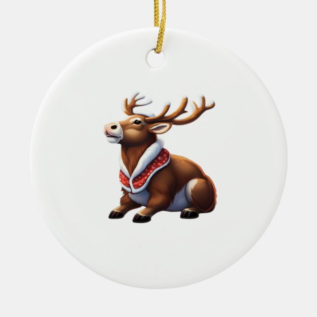 Oh Deer Energetisches Modernes Design Keramik Ornament (Vorne)