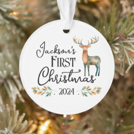 Oh Deer Erstes Weihnachtsfest Foto Ornament