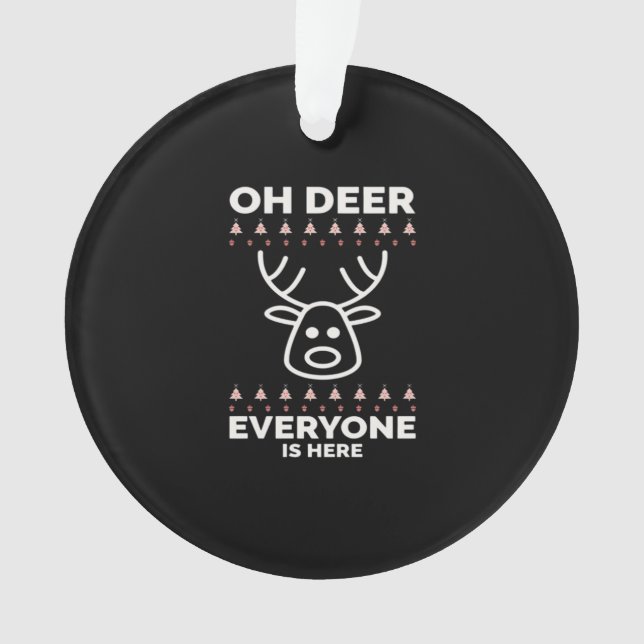 Oh Deer Everyone Is Here Modern Style Ornament (Vorderseite)