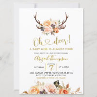 Oh Deer Fall Baby Dusche Einladung